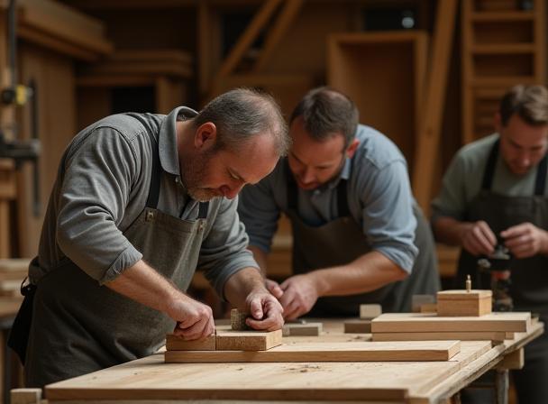 Atelier Goatcrude avec artisans au travail
