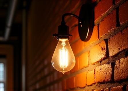 Éclairage d’accent sur mur brique – loft urbain